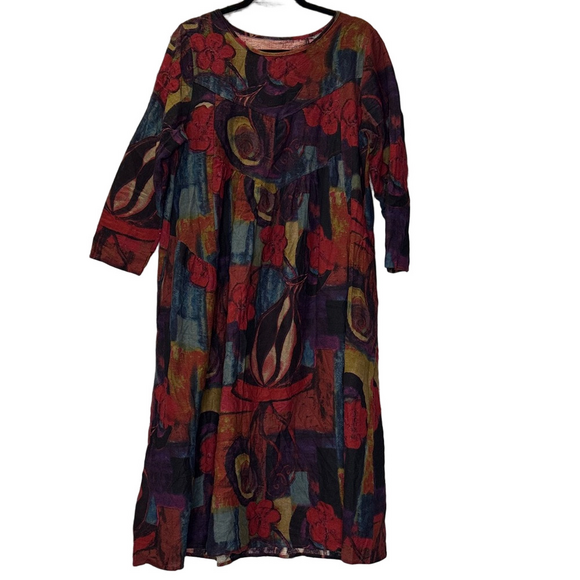 Dresses & Skirts - Fabulous 100% Linen Floral Maxi Dress